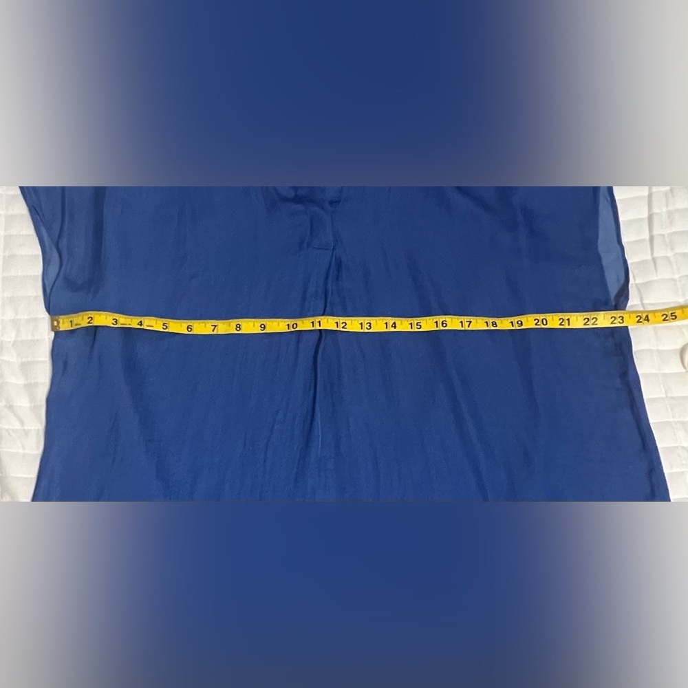 Rachel Roy Colbalt Blue V-Neck Lightweight and Flowy Blouse Size XL - Picture 3 of 8